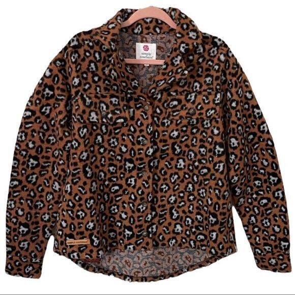 Simply Southern Jackets & Blazers - NWT Simply Southern Leopard‎ Print Shacket Size Small